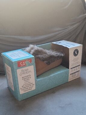 Women's Brown Faux-Fur Memory Foam Slippers